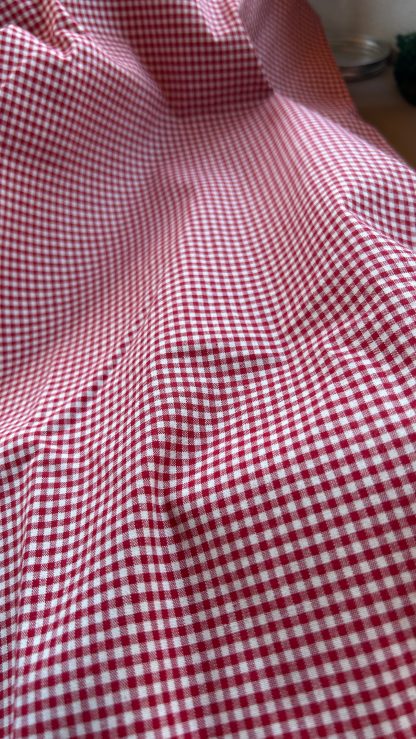 Algodón cuadros rojos pequeños - Imagen 3