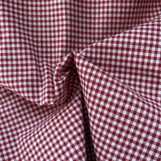 Algodón cuadros rojos pequeños