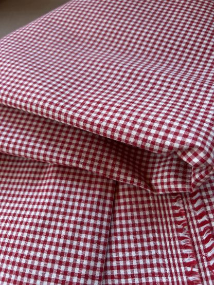 Algodón cuadros rojos pequeños - Imagen 4
