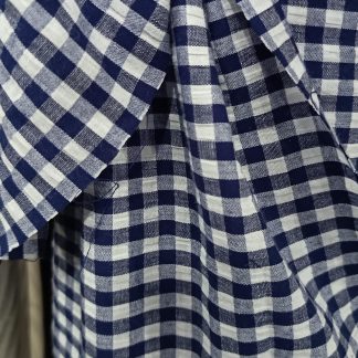 Algodón cuadros azules son spandex (crespito).