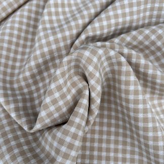Algodón sedoso cuadros beige