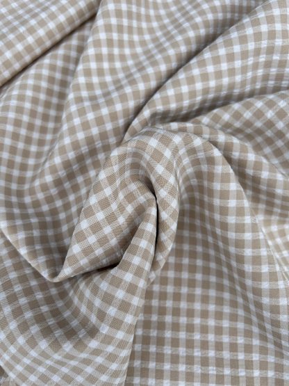 Algodón sedoso cuadros beige
