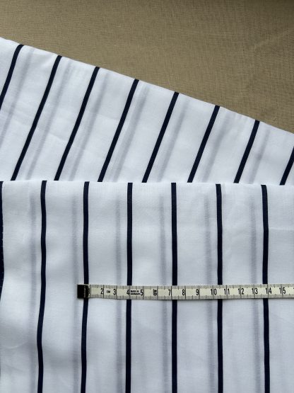 Algodón blanco lineas azules - Imagen 5