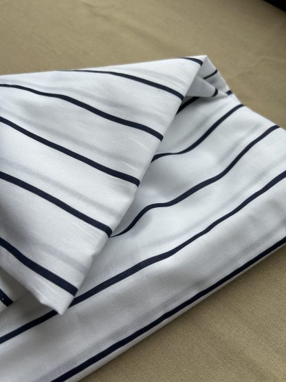 Algodón blanco lineas azules - Imagen 4