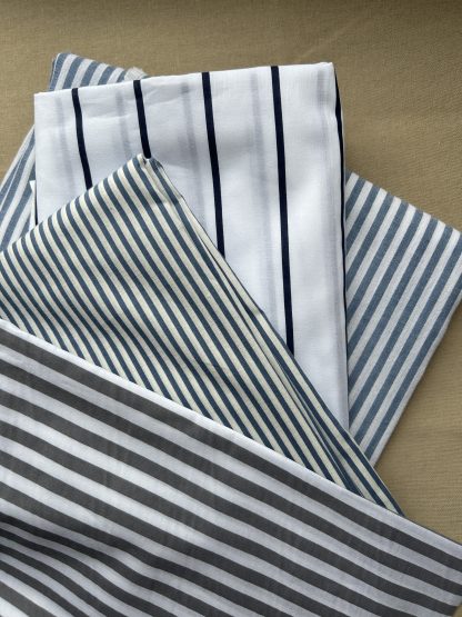 Algodón blanco lineas azules - Imagen 6