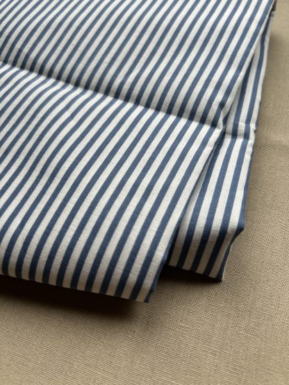 Algodón blanco lineas azul claro - Imagen 4