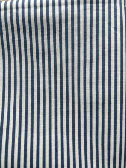 Algodón blanco lineas azul claro - Imagen 2